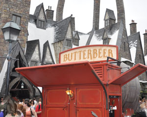 View of a Butterbeer cart at Universal Islands of Adventure Harry Potter World