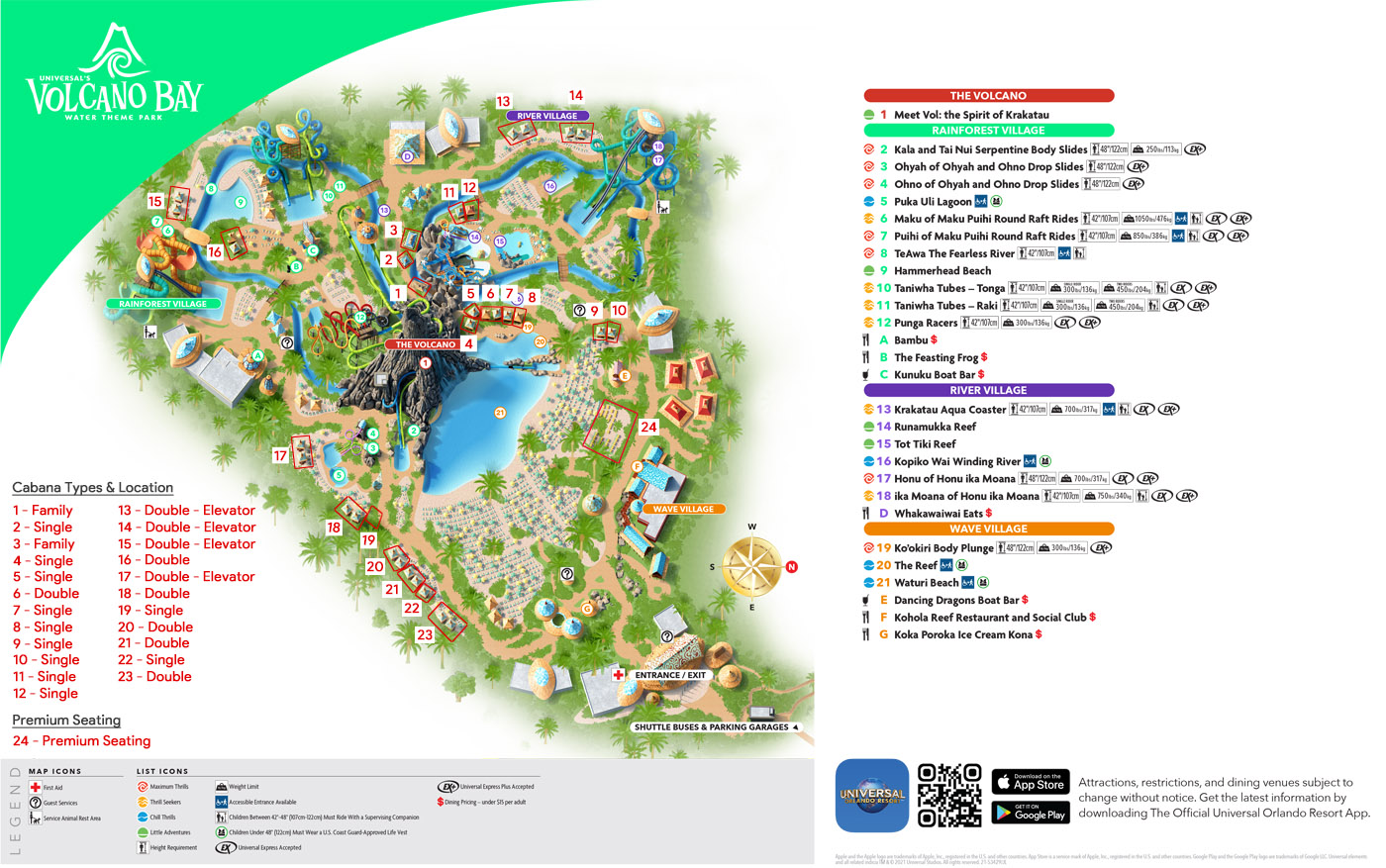 Volcano Bay Premium Seating Map Elcho Table