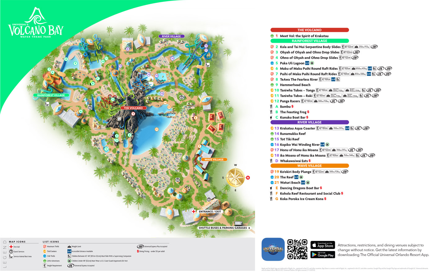 Universal Orlando Volcano Bay Water Park Map