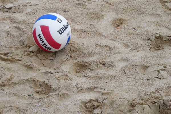 Volleyball on the sand of a Court