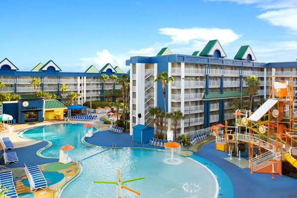 View of the zero entry Lagoon Pool at the Holiday Inn Resort Orlando Suites Water Park