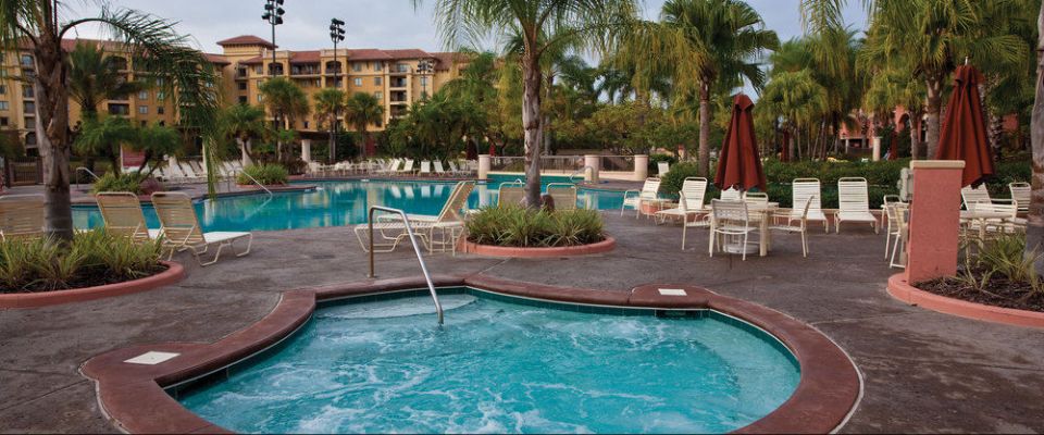 Large Hot Tub located at the Lobby Pool beside the main pool area at the Wyndham Bonnet Creek Resort in Orlando