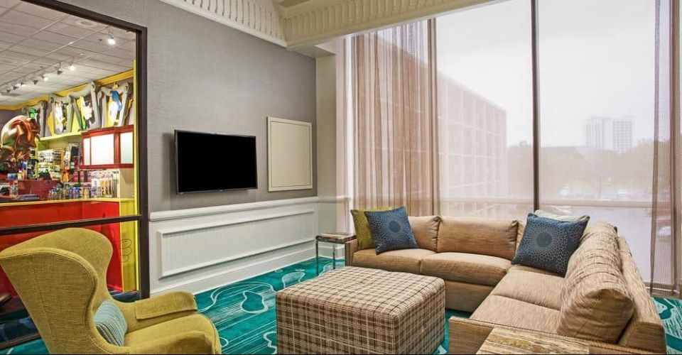 One of the seating areas at Wyndham Garden Disney Springs 960