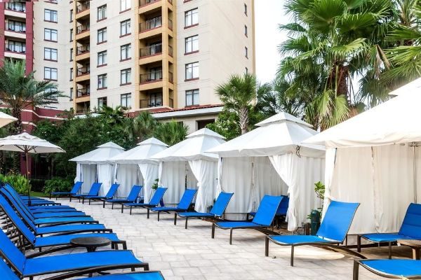 White Luxury Cabanas at the Main Pool at the Wyndham Grand Orlando 600