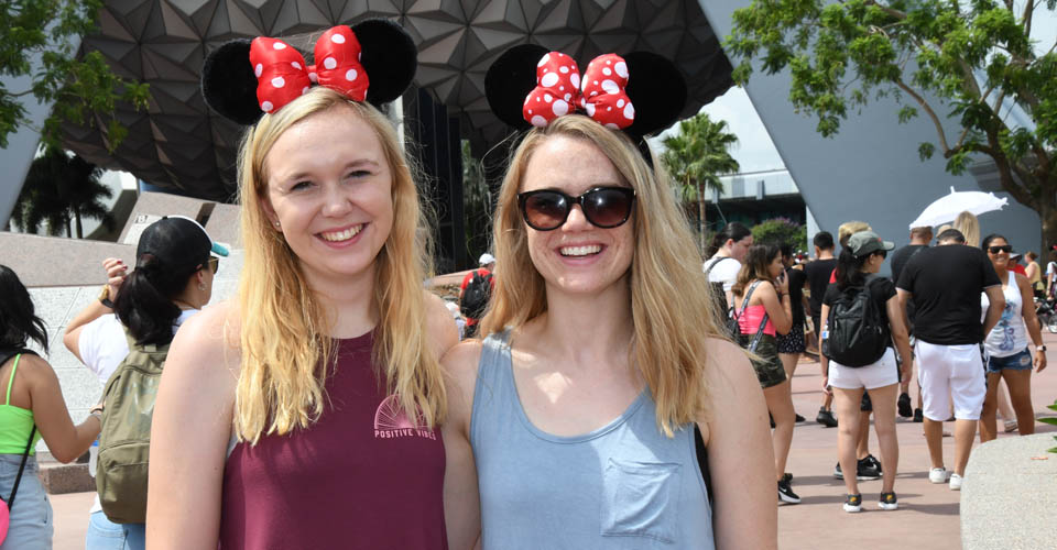 Young adults with Mickey Ears in Disney World